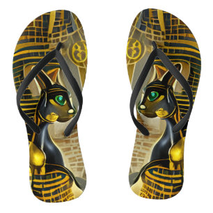 Tongs Ancienne déesse de chat égyptienne Bastet AI Art