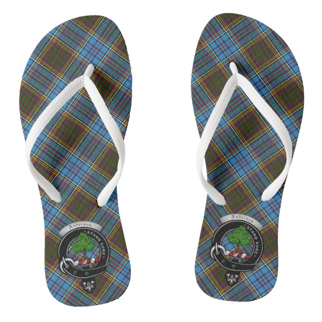 Tongs Anderson Clan Badge & Tartan Flip Flops (Semelle)