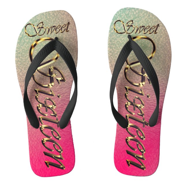 Tongs Anniversaire seize ans | Rose (Semelle)