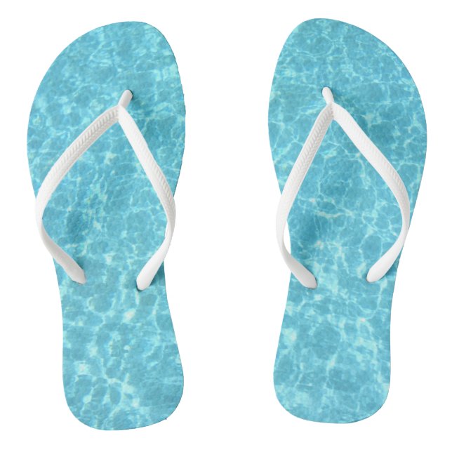Tongs Aqua Blue Water White Slim Straps Adulte tendance (Semelle)