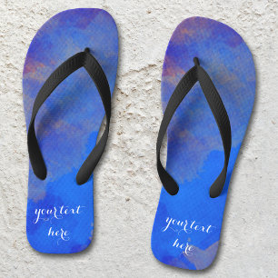 Tongs Aquarelle Abstraite Lavande bleue Indigo