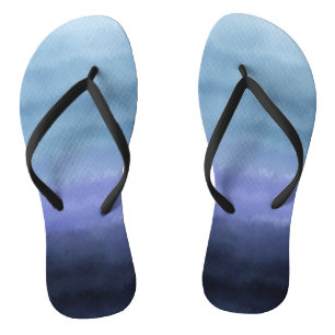 Tongs Aquarelle bleu moderne violet
