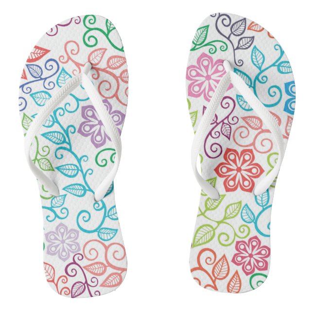Tongs Aquarelle botanique claire et gaie Flip Flop (Semelle)