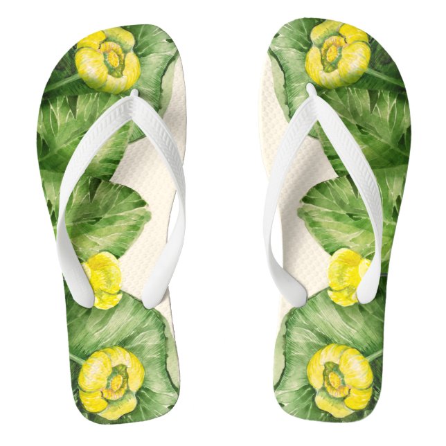 Tongs aquarelle de nénuphar (Semelle)
