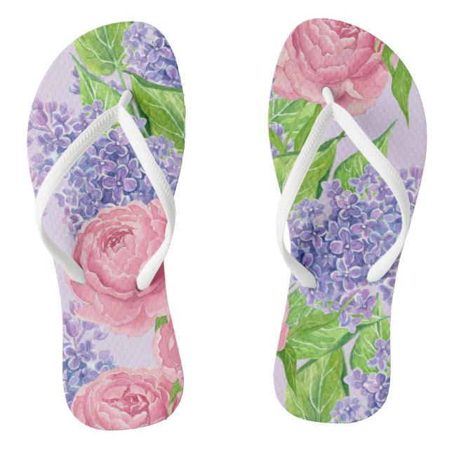 Tongs Aquarelle et lilas (Semelle)