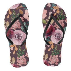 Tongs Aquarelle Florale Surface Motif-Fashion colorée