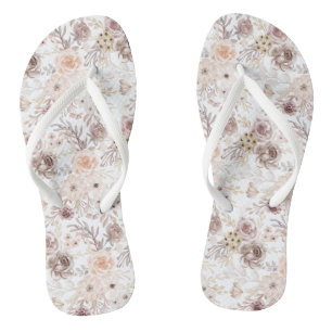 Tongs Aquarelle Pastel Roses colorés