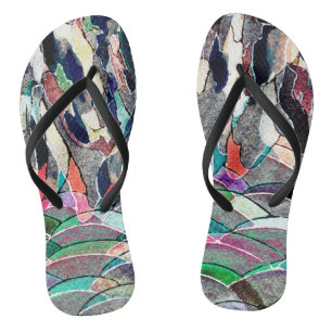 Tongs Aquarelle Rocky Meadow Flops Art Abstrait