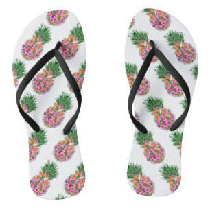 Tongs Aquarelle tropicale d'ananas