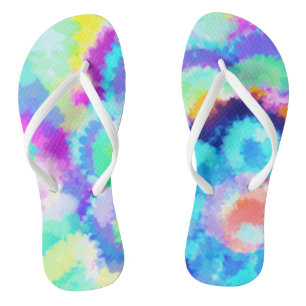 Tongs Aquarelles d'été colorées