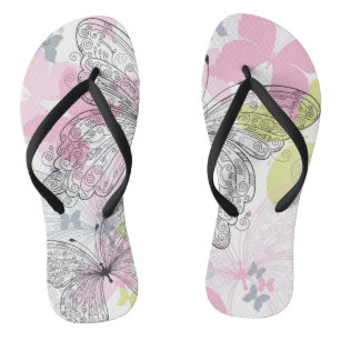 Tongs Arrière - plan avec le papillon