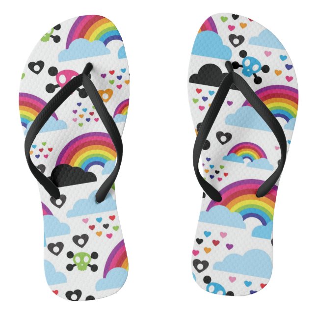 Tongs arrière - plan du crâne arc-en-ciel d'adolescents (Semelle)