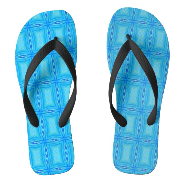 Tongs Art géométrique bleu électrique (Semelle)