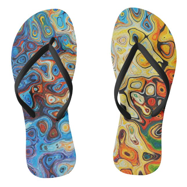 Tongs Art moderne Abstrait coloré (Semelle)