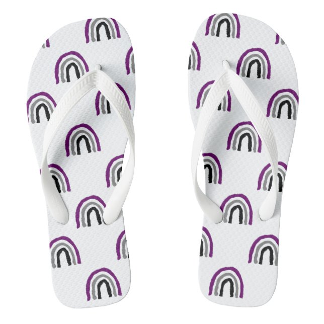 Tongs Asexuel Ace Pride peint Crayon arc-en-ciel (Semelle)