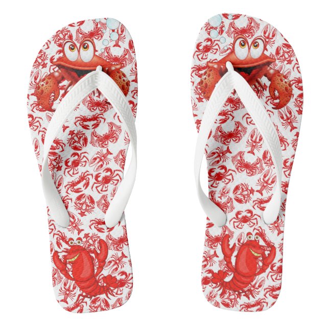 Tongs Au homard rouge et crabe de mer (Semelle)