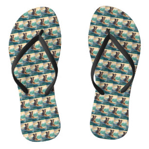 Tongs Australian Shepherd Beach Surfing Peinture