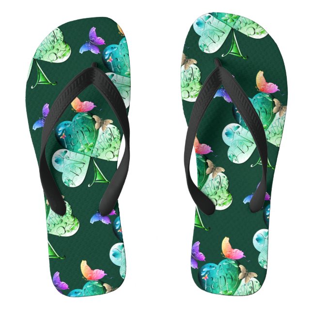 Tongs "Ayez une joyeuse St Patrick's" Shamrock (Semelle)