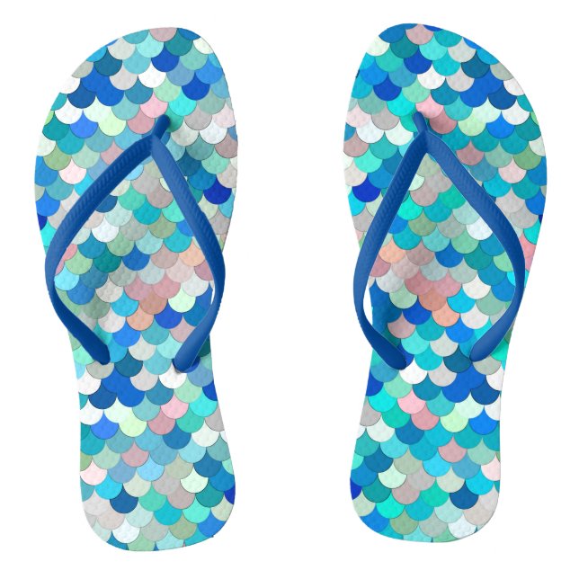 Tongs Balances de sirène, Aqua, Shell Pink et Cobalt (Semelle)