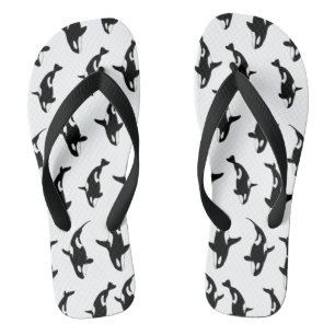 Tongs Baleine noire et blanche