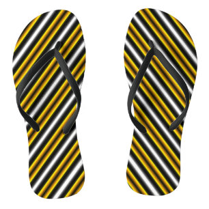 Tongs Bandes arc-en-ciel blanc jaune