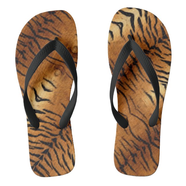 Tongs bandes d'animaux noirs et bruns tirage de tigres s (Semelle)