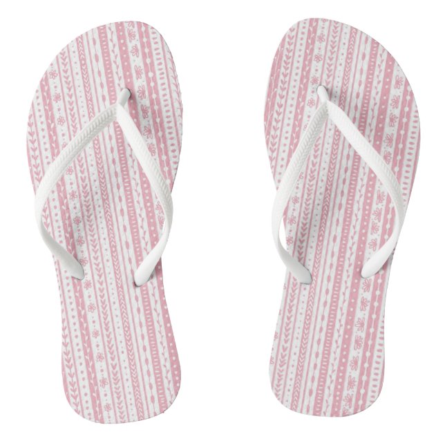 Tongs Bandes de gribouillis florales (Semelle)