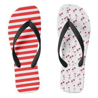 Tongs Bandes rouges et étoiles