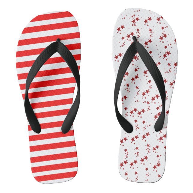 Tongs Bandes rouges et étoiles (Semelle)