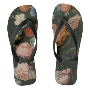 Tongs Baroque Floral Vintage, Vase de Fleurs dans une Ni
