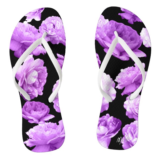 Tongs Bascules électroniques florales pourpres (Semelle)
