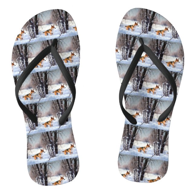 Tongs Basenji Laisser neiger Noël (Semelle)