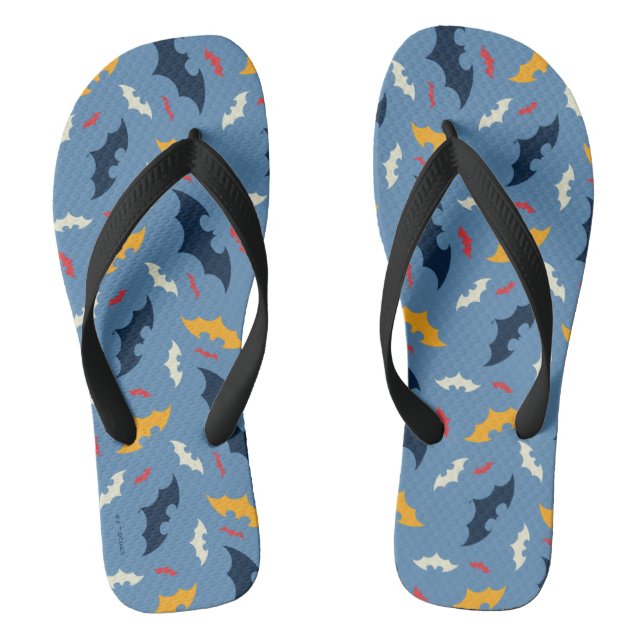 Tongs Batman | Motif de logo rouge, bleu et jaune (Semelle)