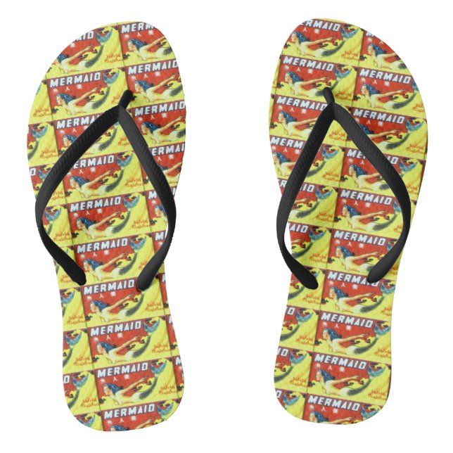 Tongs Beauté des sirènes de natation aux cheveux foncés (Semelle)