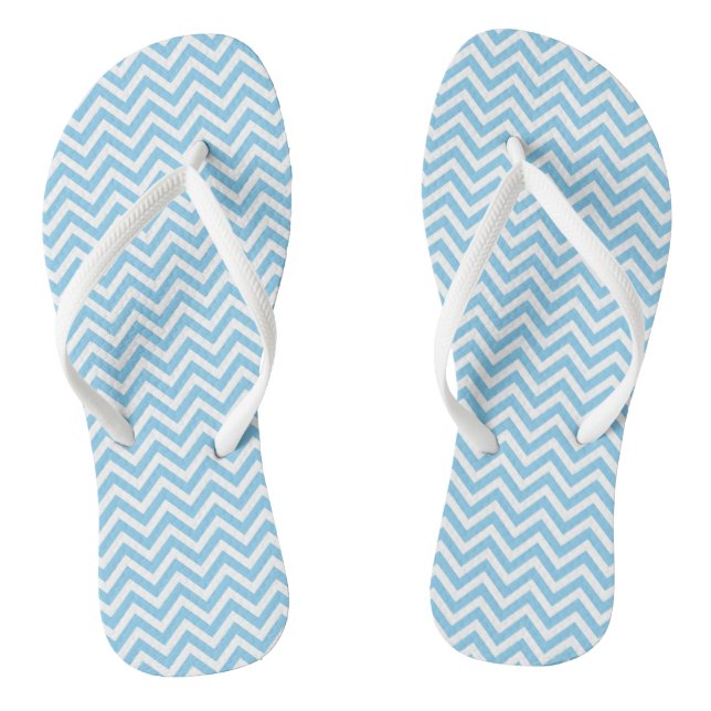 Tongs Bébé Bleu et blanc Petite taille Chevron Stripes (Semelle)