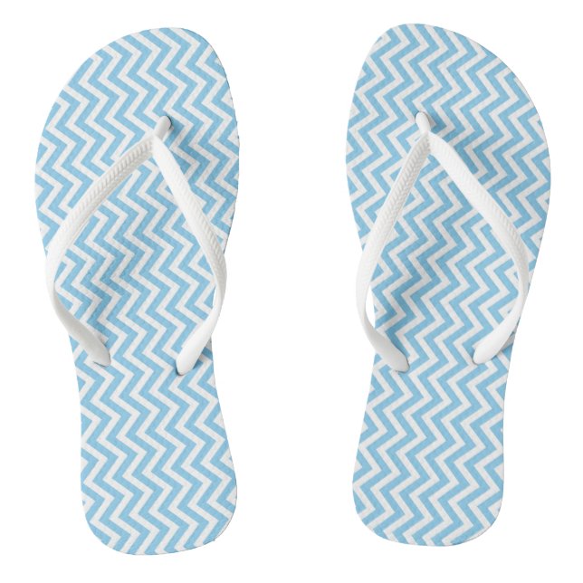 Tongs Bébé Bleu et Blanc Petites bandes Verticales Chevr (Semelle)