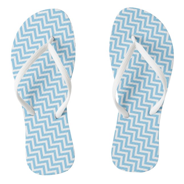 Tongs Bébé Bleu et Blanc Petites rayures Diagonales Chev (Semelle)