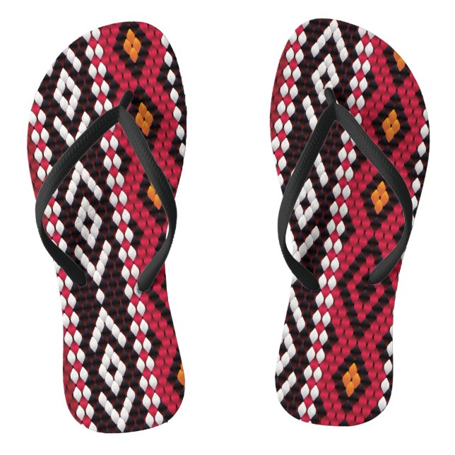 Tongs Bedouin Sadu Fabric Pattern (Semelle)