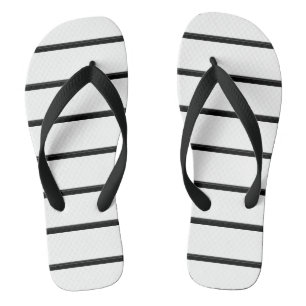 Tongs Belles rayures blanches noires