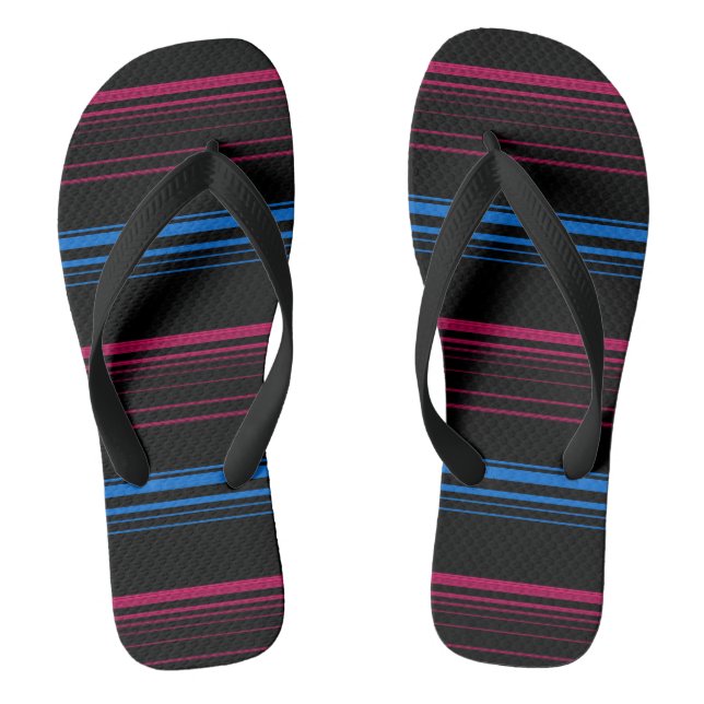 Tongs Belles rayures rose bleue (Semelle)