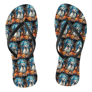 Tongs Berger Anatolien D'Halloween Avec Peur Citrouille