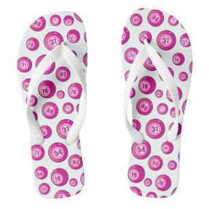 Tongs Bingo Balls Fun rose et blanc