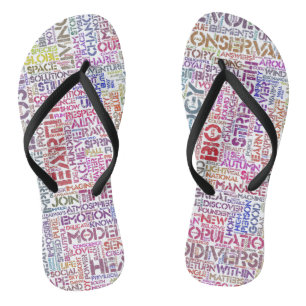 Tongs Bio Nuage de Mots Texte Motif Biodiversité