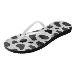 Tongs Black and white cow spots pattern fur texture