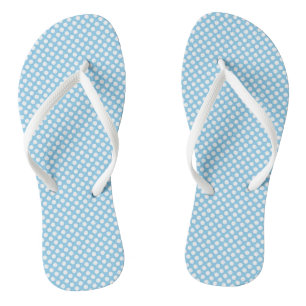 Tongs Blanc sur Bébé Bleu Petite taille Pois