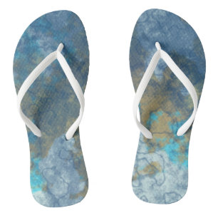Tongs Bleu et Turquoise Abstrait