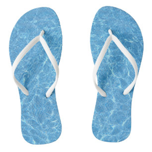 Tongs Bleu Personnalisé Aqua Eau Blanc Mince Sangles Adu