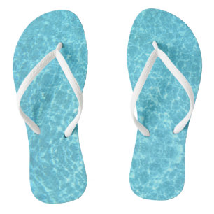 Tongs Bleu Tendance Eau Blanc Mince Sangles Modèle Adult