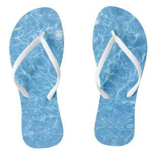 Tongs Bleu Tendance Eau Blanche Bretelles Minces Semelle