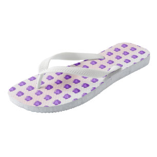 Tongs Bleuets Motif de fruits et crème pour elle